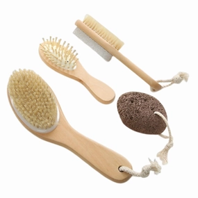 Deep Cleansing Exfoliating Body Brush Set Shower Body Scrubber Exfoliator Stone Ergonomic Design for Cleaning