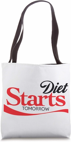 Diet Starts Tomorrow Design, Keto Paleo Vegan Statement Pun Tote Bag