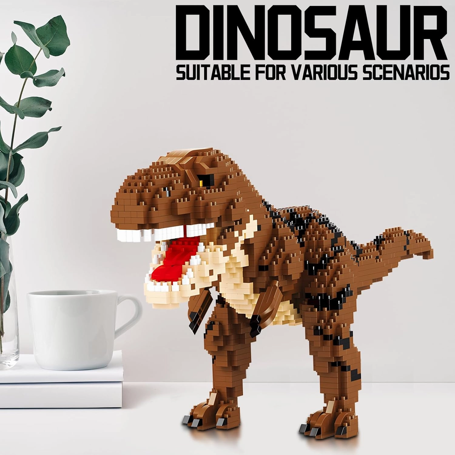 Dinosaur Tyrannosaurus Building Blocks Model Decor Micro Mini Blocks Toy Birthday for Age 6  Children Adults Teens 1559 Pieces
