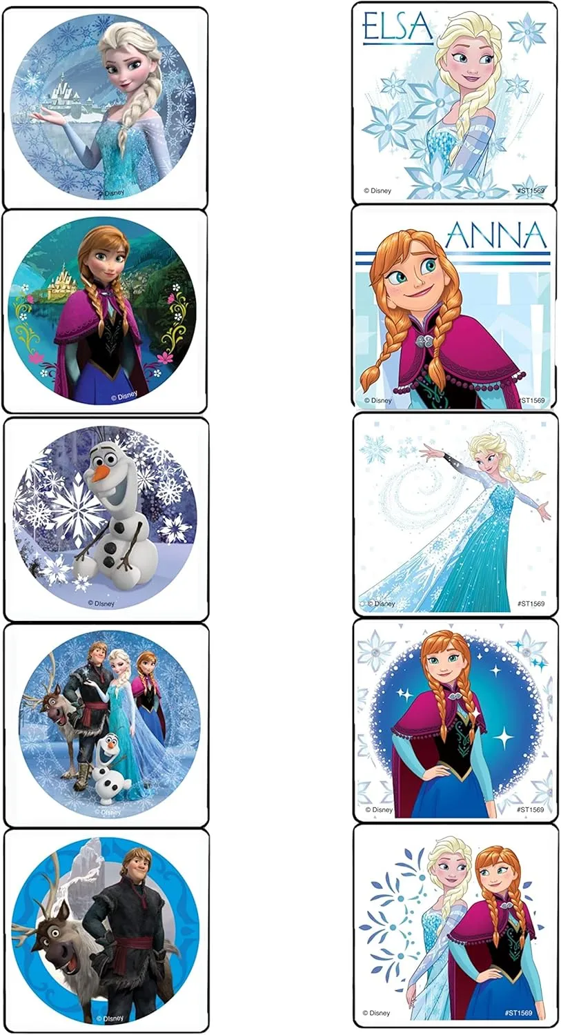 Disney Frozen Coloring Book Set with Frozen Stickers - Bundle Includes Frozen 80-pg Coloring Book, Frozen Stickers, 3-D Puffy Stickers, Castle Door Hanger, in Gift Bag