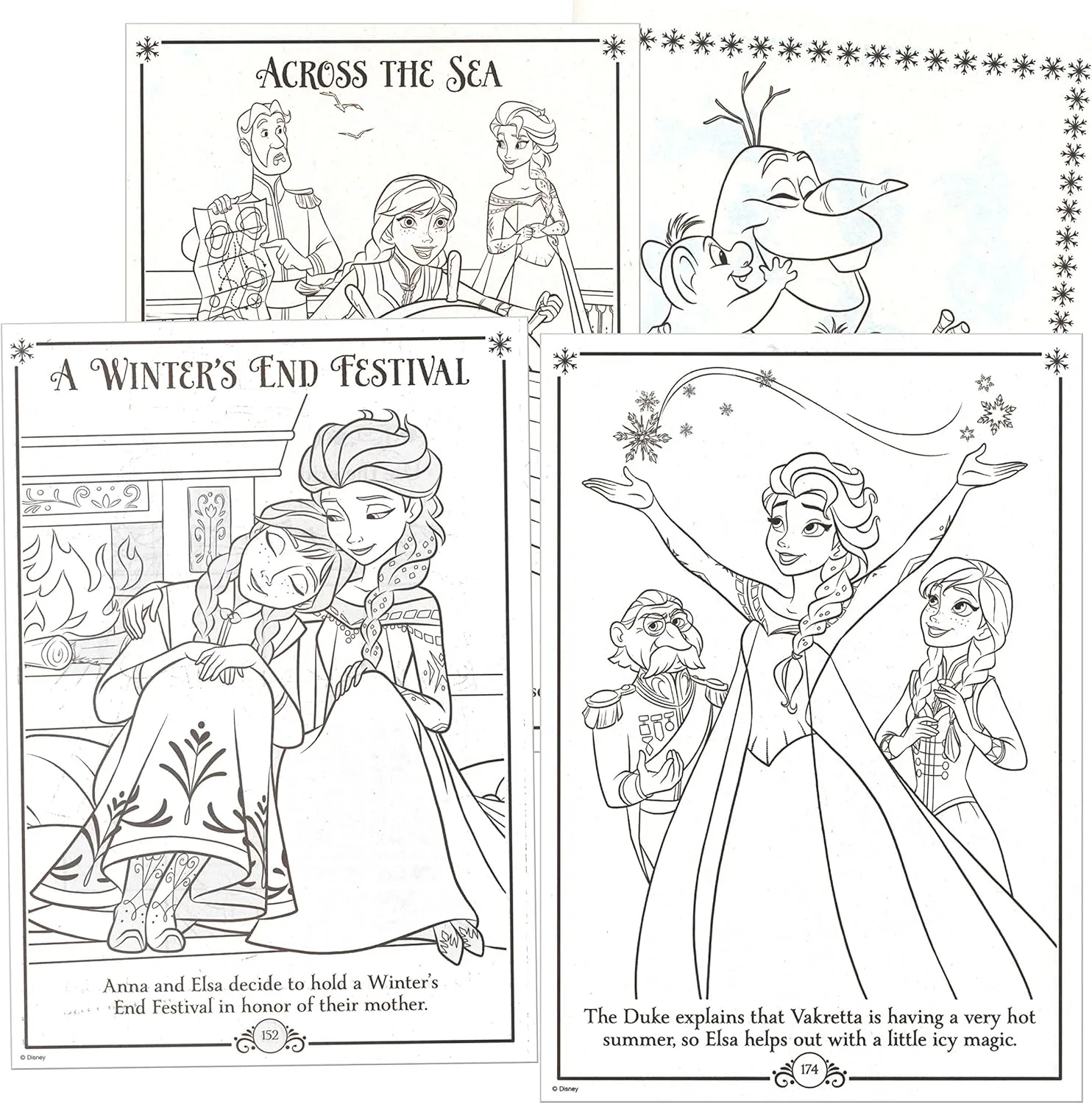 Disney Frozen Coloring Book Set with Frozen Stickers - Bundle Includes Frozen 80-pg Coloring Book, Frozen Stickers, 3-D Puffy Stickers, Castle Door Hanger, in Gift Bag