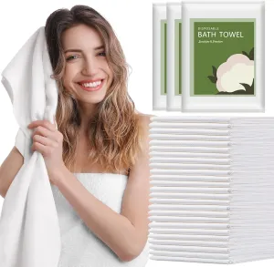 Disposable Bath Towels Durable Large Portable Thicken Camping Towels Quick Dry, Absorbent,Ultra Soft for Travel Hotel Swimming Gym Sauna Spa Pet Sports Hiking Beach Spa 55''X27.5''(25pack)