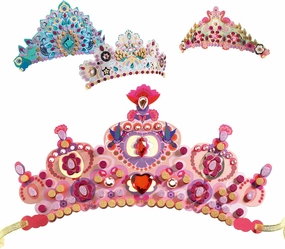 DJECO DIY Like A Princess Crown Craft Kit - Create Your Own Mosaic Tiara - Arts & Crafts for Kids - Fun & Creative for Family & Friends, Perfect for Gift for Children 5  Years Girls & Boys