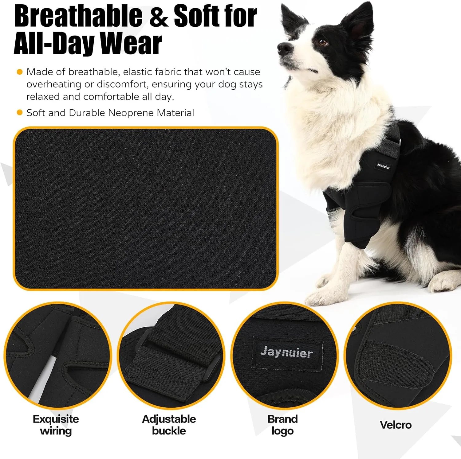 Dog Elbow Brace Pet Recovery Suit Taper Collar Alternative for Dogs Elbow Dysplasia Canine Elbow Wrap for Shoulder Dislocation, Pressure Sores, Elbow Injury and Arthritis