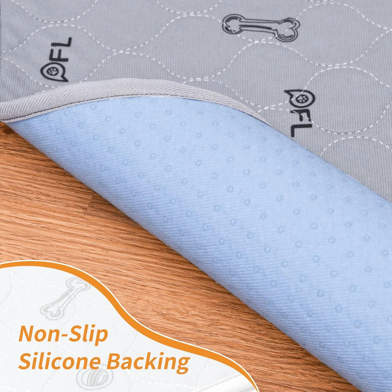 Dog Pee Pad Washable 65x48 Large, Fast Absorption Reusable Puppy Pads, Waterproof Pet Training Pads,Non-Slip Bone Print Whelping Pad for Dog Playpen, Incontinence, Housebreaking