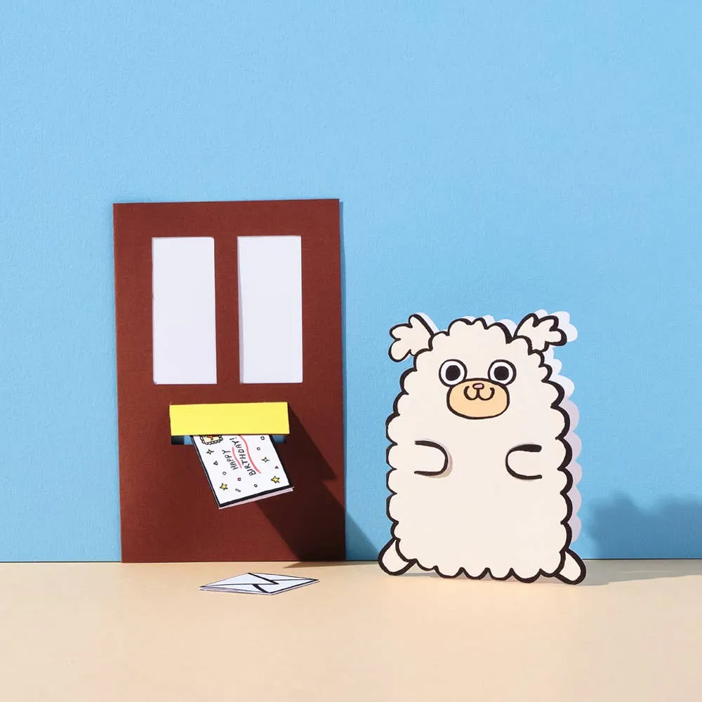 Dog with Mini Card Birthday Card | Wrap (England)