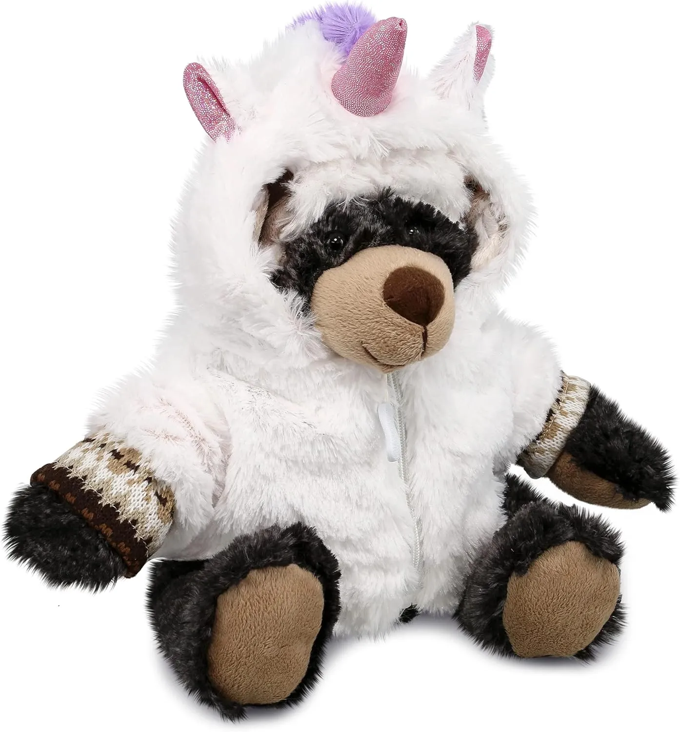 DolliBu Black Bear Unicorn Plush with Clothes Stuffed Animal Toy - Super Soft BearCorn Dress Up with Removable Plush Unicorn Outfit, Cute Fantasy Wildlife Gift - 10 Inches