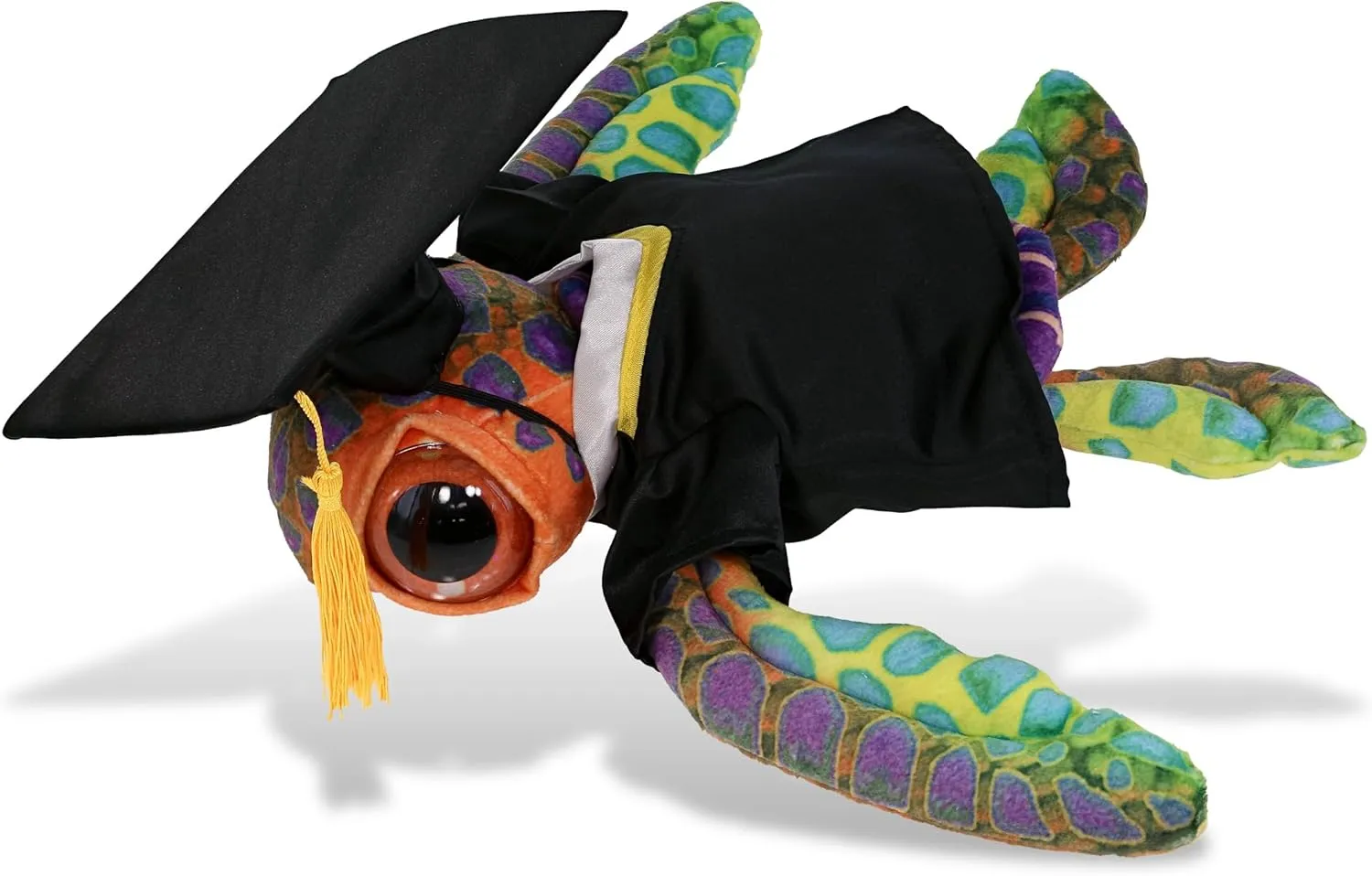 DolliBu Colorful Sea Turtle Graduation Plush Toy - Super Soft Plush Graduation Stuffed Animal Dress Up with Gown and Cap Tassel Outfit - Congratulatory Graduation Gift with Personalization - 10 Inch