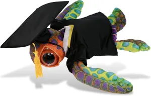 DolliBu Colorful Sea Turtle Graduation Plush Toy - Super Soft Plush Graduation Stuffed Animal Dress Up with Gown and Cap Tassel Outfit - Congratulatory Graduation Gift with Personalization - 10 Inch