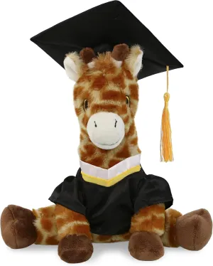 DolliBu Giraffe Graduation Plush Toy - Super Soft Giraffe Plush Graduation Stuffed Animal Dress Up with Graduation Gown and Cap with Tassel Outfit - Congratulatory Graduation Gift - 10 Inches