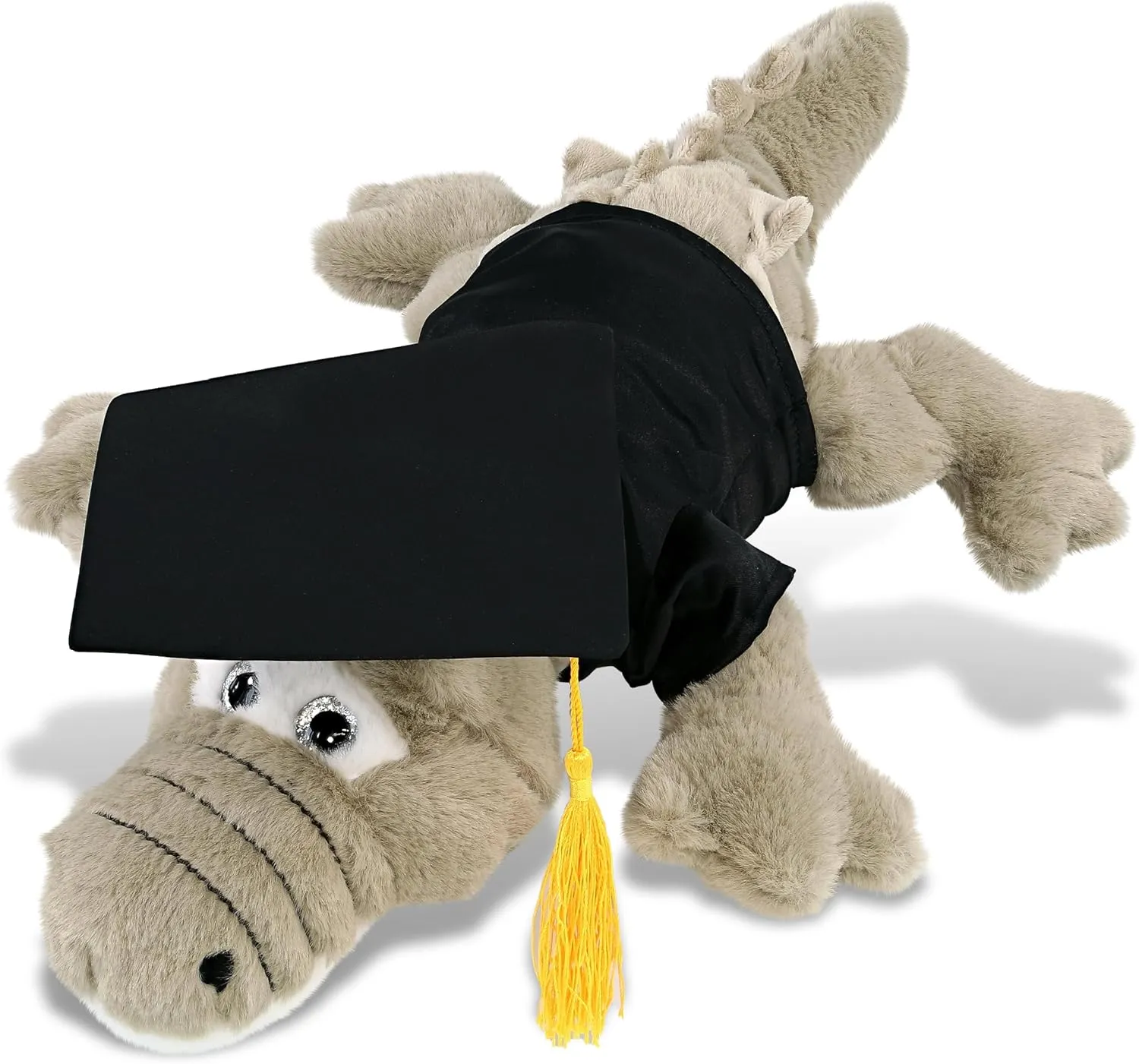DolliBu Grey Alligator Large Graduation Plush Toy - Super Soft Graduation Stuffed Animal Dress Up with Gown and Cap with Tassel with Personalization - 17 Inches