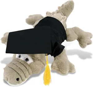 DolliBu Grey Alligator Large Graduation Plush Toy - Super Soft Graduation Stuffed Animal Dress Up with Gown and Cap with Tassel with Personalization - 17 Inches