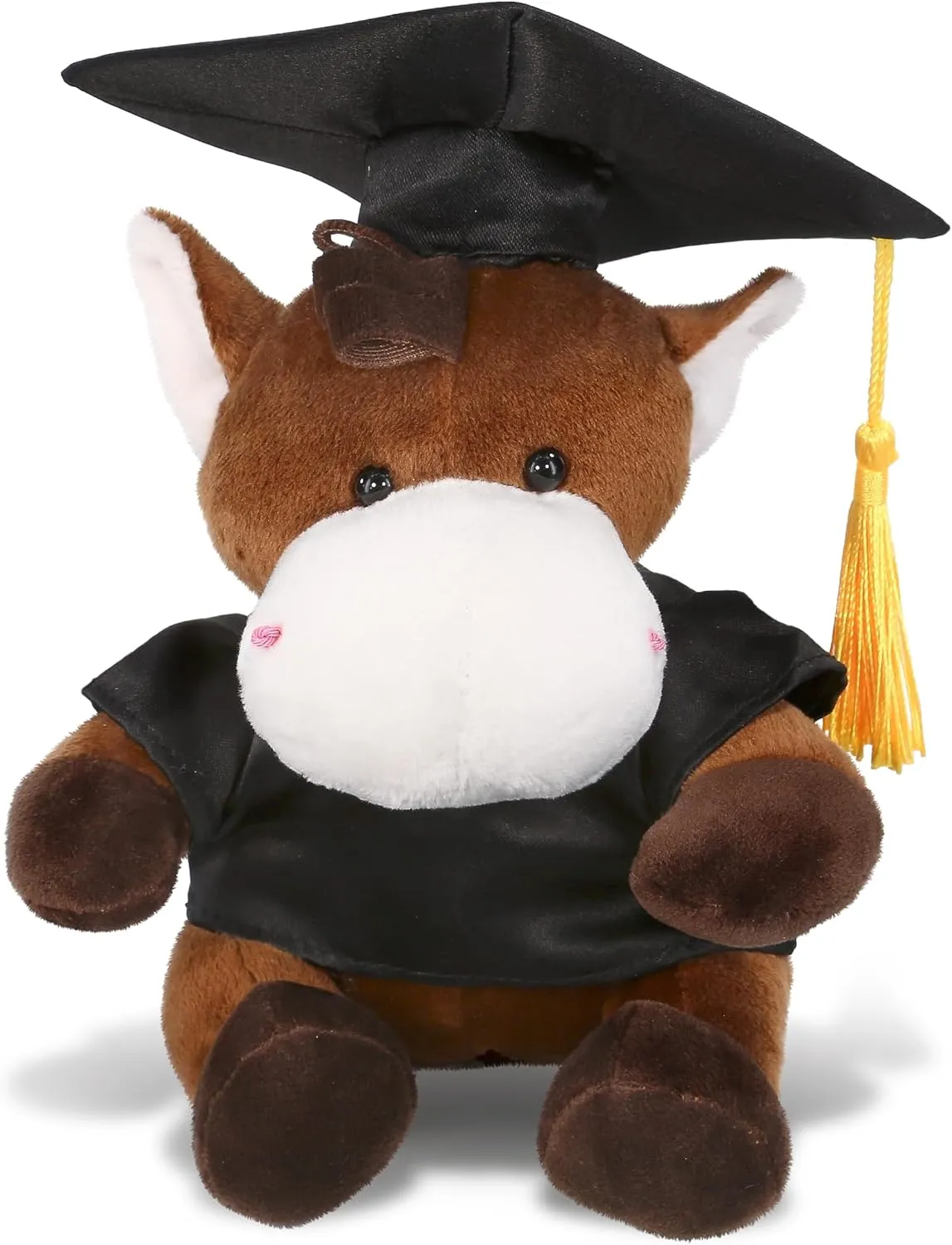 DolliBu Horse Graduation Plush Toy - Soft Huggable Graduation Stuffed Animal Dress Up with Gown and Cap with Tassel Outfit - Graduation Gift with Personalization - 6 Inches