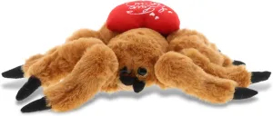 DolliBu I Love You Valentine Plush Brown Spider - Cute Stuffed Animal with Red Heart and Name Personalization Gift for Valentines Day, Birthday, Anniversary, Romantic Date - 11 Inches