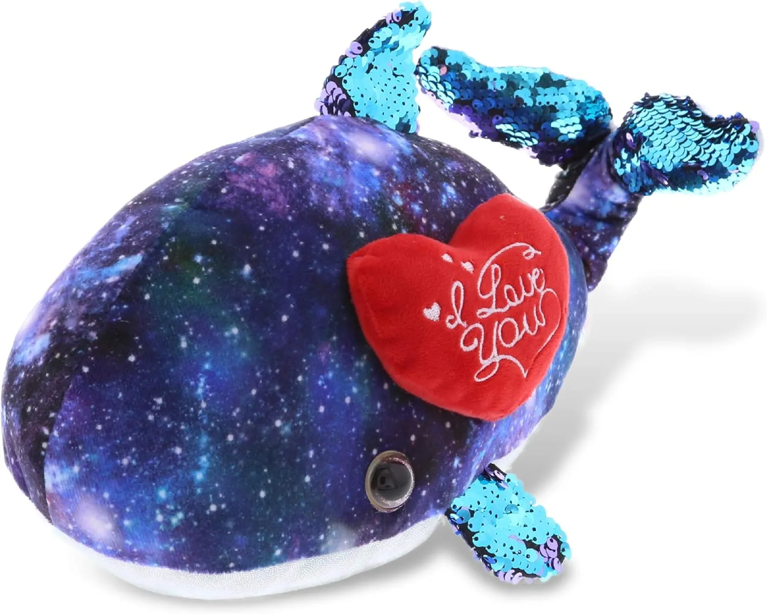 DolliBu I Love You Valentine Plush Purple Whale - Cute Stuffed Animal with Red Heart and Name Personalization Gift for Valentines Day, Birthday, Anniversary, Romantic Date - 13 Inches