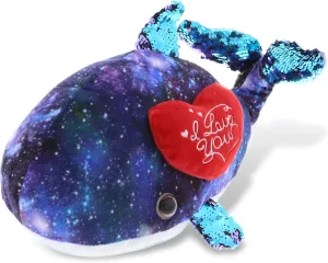 DolliBu I Love You Valentine Plush Purple Whale - Cute Stuffed Animal with Red Heart and Name Personalization Gift for Valentines Day, Birthday, Anniversary, Romantic Date - 13 Inches