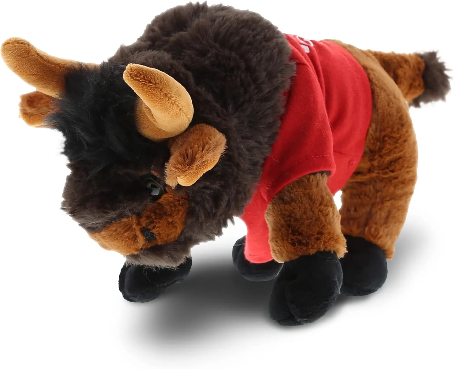DolliBu I Love You Valentine Plush Wild Buffalo - Cute Stuffed Animal with Red Shirt and Name Personalization Gift for Valentines Day, Birthday, Anniversary, Romantic Date - 9.5 Inches