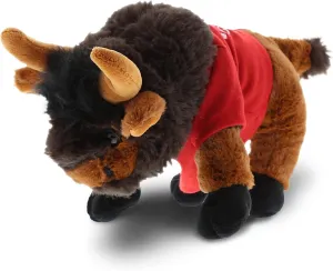 DolliBu I Love You Valentine Plush Wild Buffalo - Cute Stuffed Animal with Red Shirt and Name Personalization Gift for Valentines Day, Birthday, Anniversary, Romantic Date - 9.5 Inches