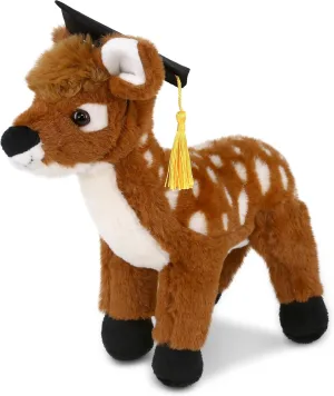 DolliBu Large Standing Deer Graduation Plush Toy - Super Soft Plush Graduation Stuffed Animal Dress Up Graduation Cap with Tassel - Gift with Personalization - 12.5 Inches