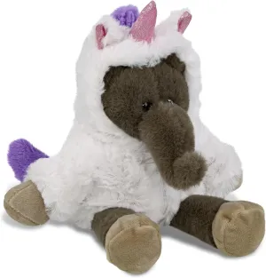 DolliBu Long Leg Elephant Unicorn Plush Stuffed Animal Toy - Super Soft Elephant Unicorn Dress Up with Removable Plush Unicorn Outfit, Cute Fantasy Wildlife Gift with White Unicorn Dress - 10.5 Inch