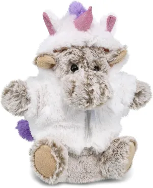 DolliBu Moose Unicorn Plush Stuffed Animal Hand Puppet Toy - Super Soft Moosecorn Dress Up with Removable Plush Unicorn Outfit, Cute Fantasy Wildlife Gift with Name Personalization - 10 Inches