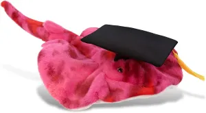 DolliBu Pink Tie-Dye Stingray Graduation Plush Toy - Super Soft Stingray Graduation Stuffed Animal Dress Up with Graduation Cap with Tassel - Reward Celebration Grad Gift - 20 Inch