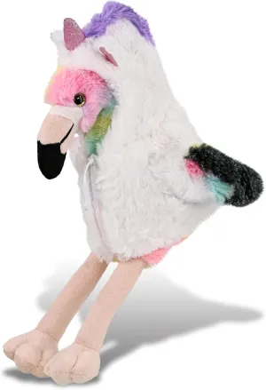 DolliBu Rainbow Flamingo with Unicorn Plush Stuffed Animal Toy - Super Soft Flamingo Unicorn Dress Up with Removable Plush Unicorn Outfit, Fantasy Wildlife Gift - 8 Inches