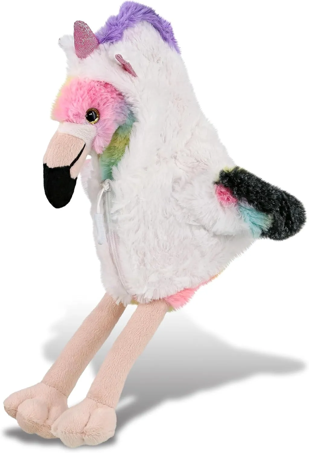 DolliBu Rainbow Flamingo with Unicorn Plush Stuffed Animal Toy - Super Soft Flamingo Unicorn Dress Up with Removable Plush Unicorn Outfit, Fantasy Wildlife Gift - 8 Inches