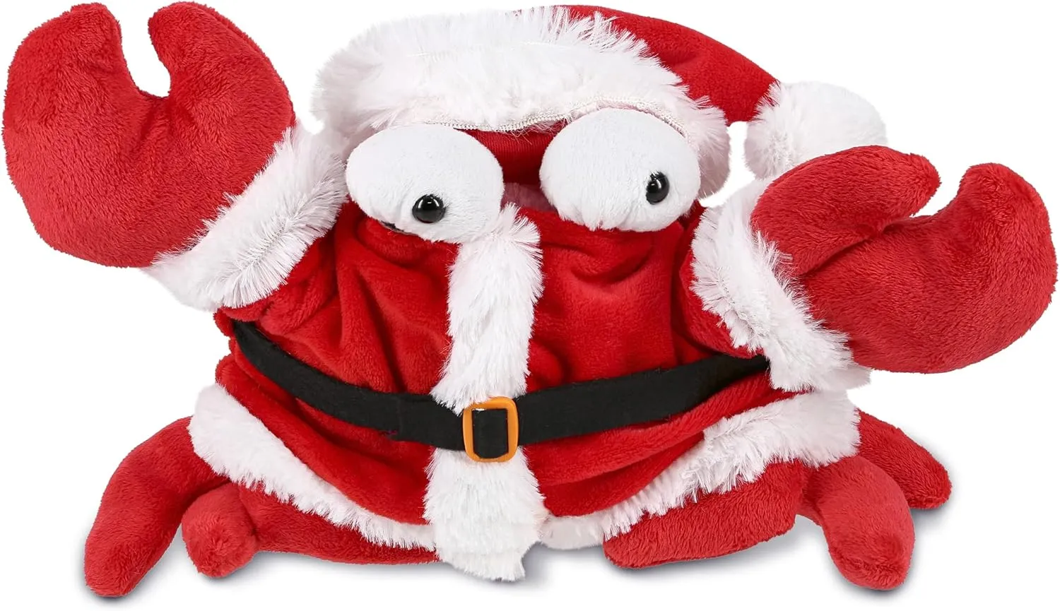 DolliBu Santa Red Crab Stuffed Animal Plush Toy - Super Soft Wild Animal Dress Up with Red Santa Claus Outfit, Cute Ocean Wildlife Perfect Holiday 12 Inch