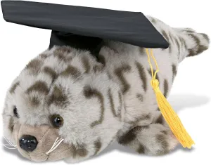 DolliBu Seal Graduation Plush Toy - Super Soft Seal Plush Graduation Stuffed Animal Dress Up with Gown & Cap with Tassel Outfit - Gift with Personalization - 12 Inches