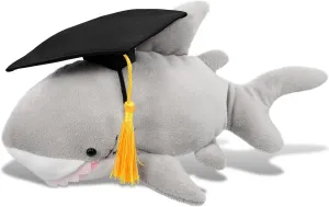 DolliBu Shark Graduation Plush Toy - Soft Huggable Graduation Stuffed Animal Dress Up with Gown and Cap with Tassel Outfit - Gift with Personalization - 10 Inches