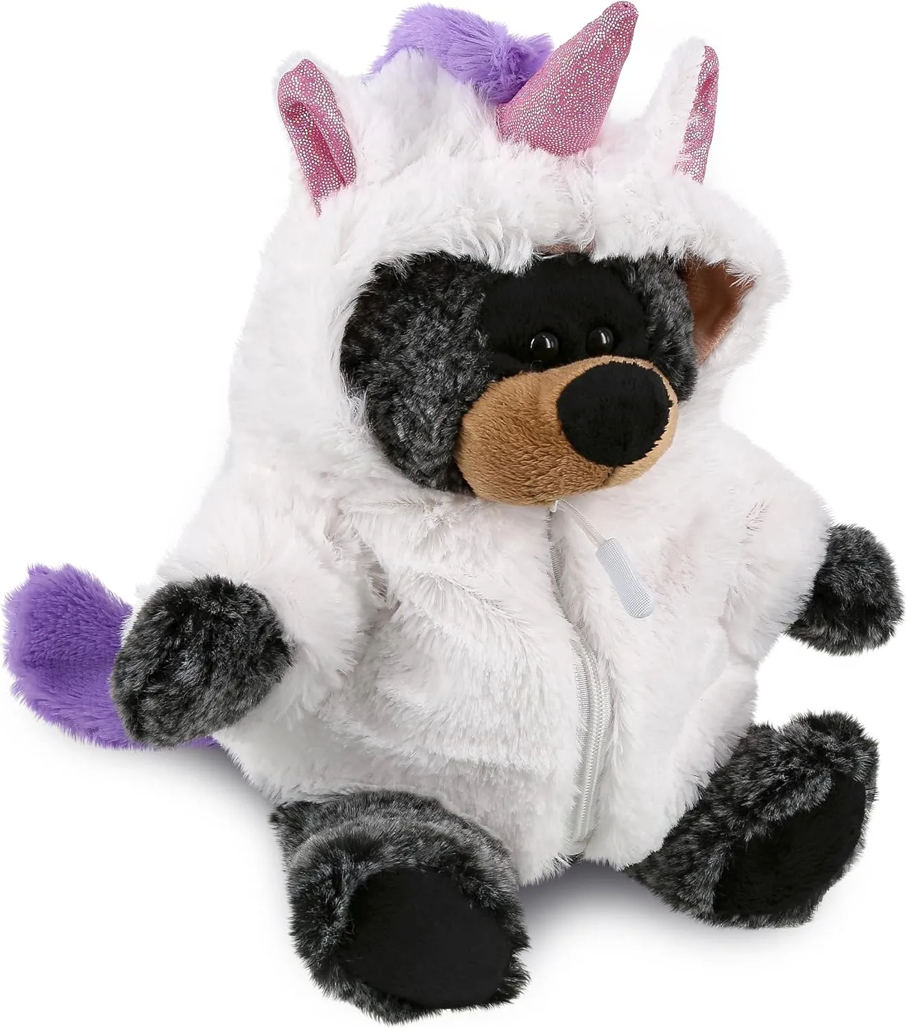 DolliBu Sitting Black Bear Unicorn Plush Stuffed Animal Toy - Super Soft Teddy Bear Dress Up with Removable Plush Unicorn Outfit, Cute Fantasy Wildlife Gift - 9 Inches