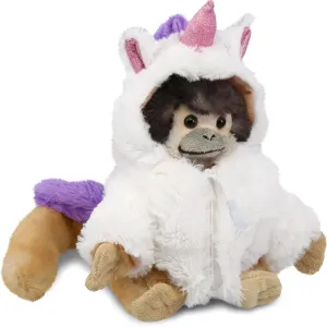 DolliBu Squirrel Monkey Unicorn Plush Stuffed Animal Toy - Super Soft Monkeycorn Dress Up with Removable Plush Unicorn Outfit, Cute Fantasy Wildlife Gift - 12.5 Inches