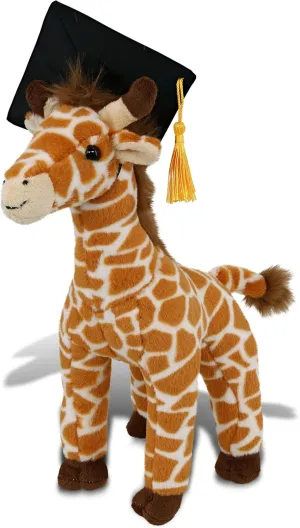 DolliBu Wild Giraffe Graduation Plush Toy - Super Soft Plush Graduation Stuffed Animal Dress Up with Graduation Cap with Tassel Outfit - Congratulatory Graduation Gift with Personalization - 10 Inch