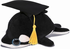 DolliBu Big Eye Killer Whale Graduation Plush Toy - Super Soft Plush Graduation Stuffed Animal Dress Up with Graduation Cap Tassel Outfit - Gift with Personalization - 6 Inch