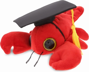 DolliBu Big Eye Lobster Graduation Plush Toy - Graduation Stuffed Animal Dress Up with Gown & Cap with Tassel Outfit - Congratulatory Graduation Gift with Personalization - 6" Inch