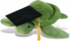 DolliBu Green Sea Turtle Graduation Plush Toy - Super Soft Turtle Graduation Stuffed Animal Dress Up with Graduation Cap with Tassel - Reward Celebration Grad Gift - 13 Inch