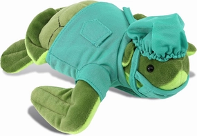 DolliBu Sea Turtle Doctor Plush Toy - Super Soft Sea Turtle Doctor Stuffed Animal Dress Up with Cute Scrub Uniform & Cap Outfit - Fluffy Gift with Personalization - 7.5 Inches