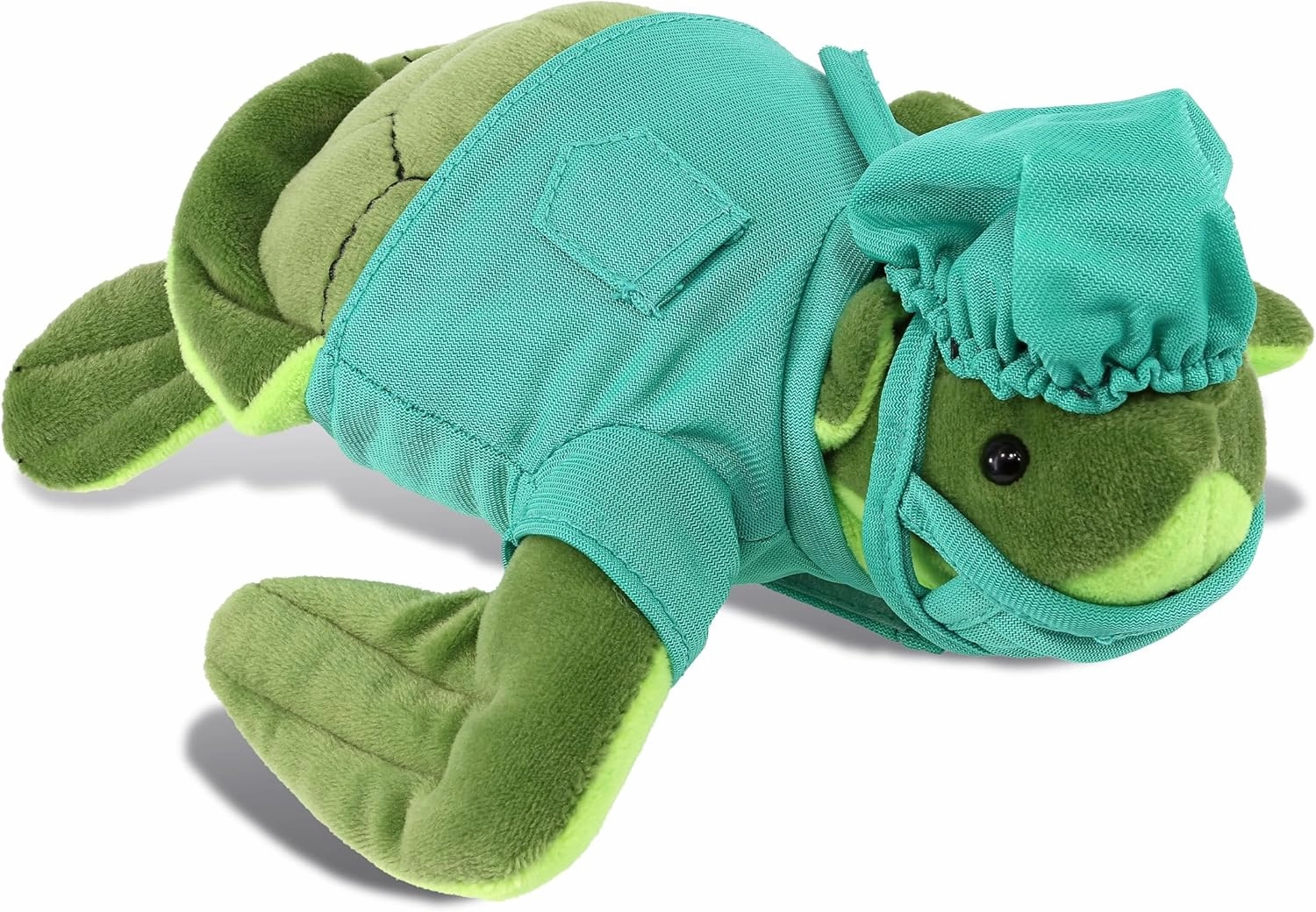 DolliBu Sea Turtle Doctor Plush Toy - Super Soft Sea Turtle Doctor Stuffed Animal Dress Up with Cute Scrub Uniform & Cap Outfit - Fluffy Gift with Personalization - 7.5 Inches