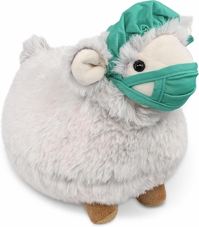 DolliBu Sheep Doctor Plush Toy - Super Soft Sheep Doctor Stuffed Animal Dress Up with Cute Scrub Cap and Face Mask Outfit - Gift with Personalization - 11.5 Inches