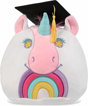 DolliBu Unicorn Graduation Plush Toy - Snug-Mooshies Unicorn Graduation Stuffed Animal Dress Up with Graduation Cap with Tassel - Reward Celebration Grad Gift - 10 Inch