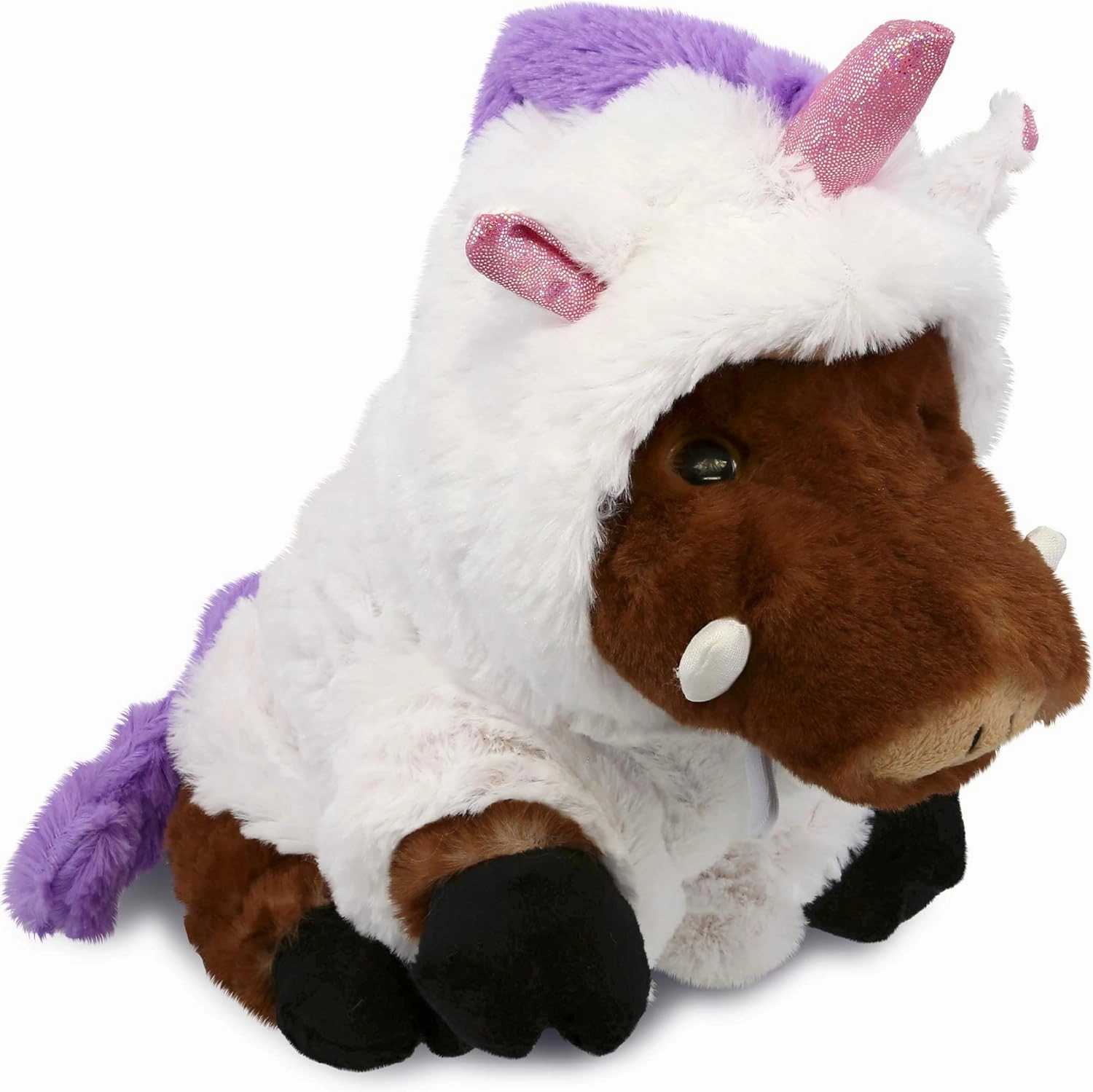 DolliBu Wild Boar Unicorn Plush Stuffed Animal Toy - Super Soft Boarcorn Dress Up with Removable Plush Unicorn Outfit, Cute Fantasy Wildlife Gift with Name Personalization - 8 Inches