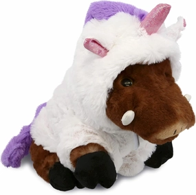 DolliBu Wild Boar Unicorn Plush Stuffed Animal Toy - Super Soft Boarcorn Dress Up with Removable Plush Unicorn Outfit, Cute Fantasy Wildlife Gift with Name Personalization - 8 Inches