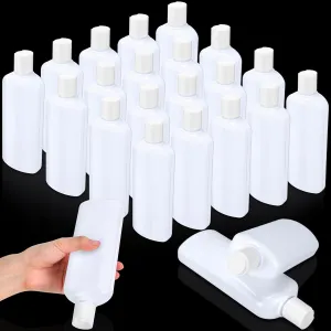 Domensi 24 Pcs 10oz Plastic Bottle Squeeze Containers with Disc Cap Travel Bottles Reusable Empty Toiletries Shampoo Containers Refillable Travel Containers for Shampoo Lotions (Pure White)
