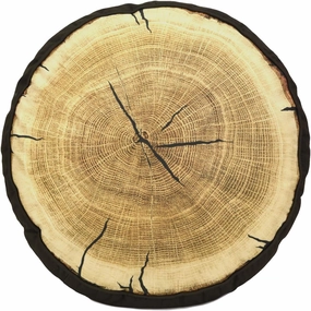 Donna Sharp Throw Pillow - Painted Deer Lodge Decorative Throw Pillow with Tree Ring Pattern - Circle…