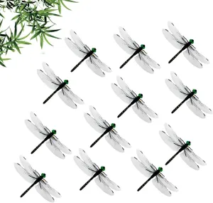 Dragonfly Clip Bug Repellent, Dragon Fly Clips for Bugs Repellent, Realistic 3D Artificial Dragonfly Hat Clip on for Outdoor Decor, Fly Repelling Companion for Garden Camping Yard(12PCS Polka Dot Styl