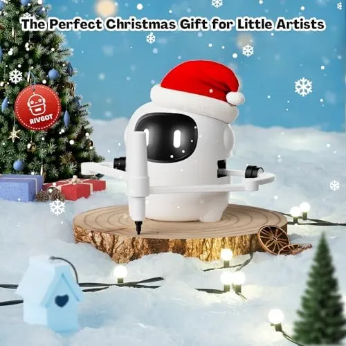 Drawing Robot for Kids with 150 Cards, Voice Interactive Educational Drawing Machine, Montessori Painting Learning Toys for 3 4 5 6 7 8 Year Old Boys Girls Birthday Party