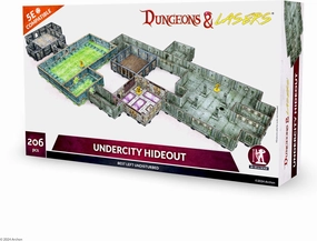 Dungeons & Lasers Undercity Hideout Terrain Set for DND and Tabletop RPG Games - 5E Compatible for 28mm - 32mm Scale Miniatures - Modular Design for Quick Assembly - Unpainted