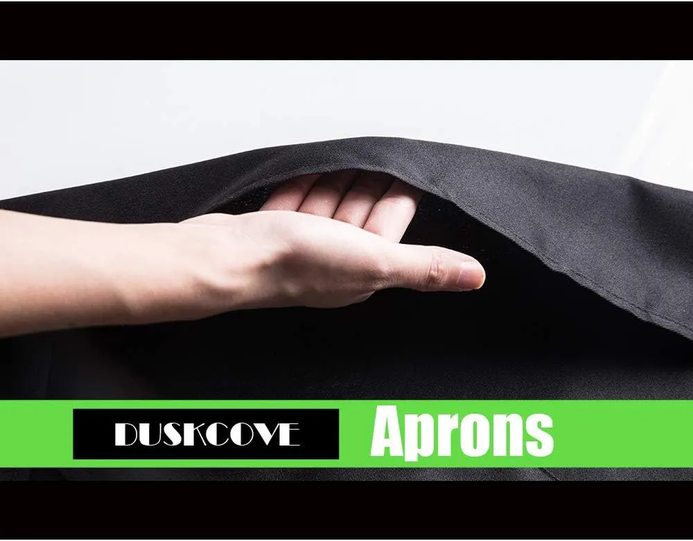 DUSKCOVE 8 Pack Bib Aprons Bulk - Unisex Black Commercial Apron with 2 Pockets for Kitchen Crafting BBQ Drawing Cooking