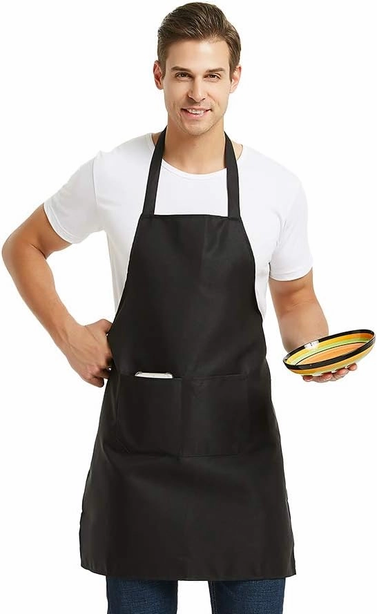 DUSKCOVE 8 PCS Plain Bib Aprons Bulk - Mixed Color Commercial Apron with 2 Pockets for Kitchen Cooking Restaurant BBQ Painting Crafting